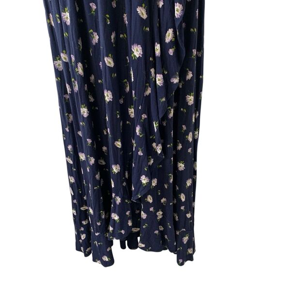 Isabel Maternity Maxi Dress Women's Flutter Short Sleeve Navy Blue Floral Large - Picture 6 of 15